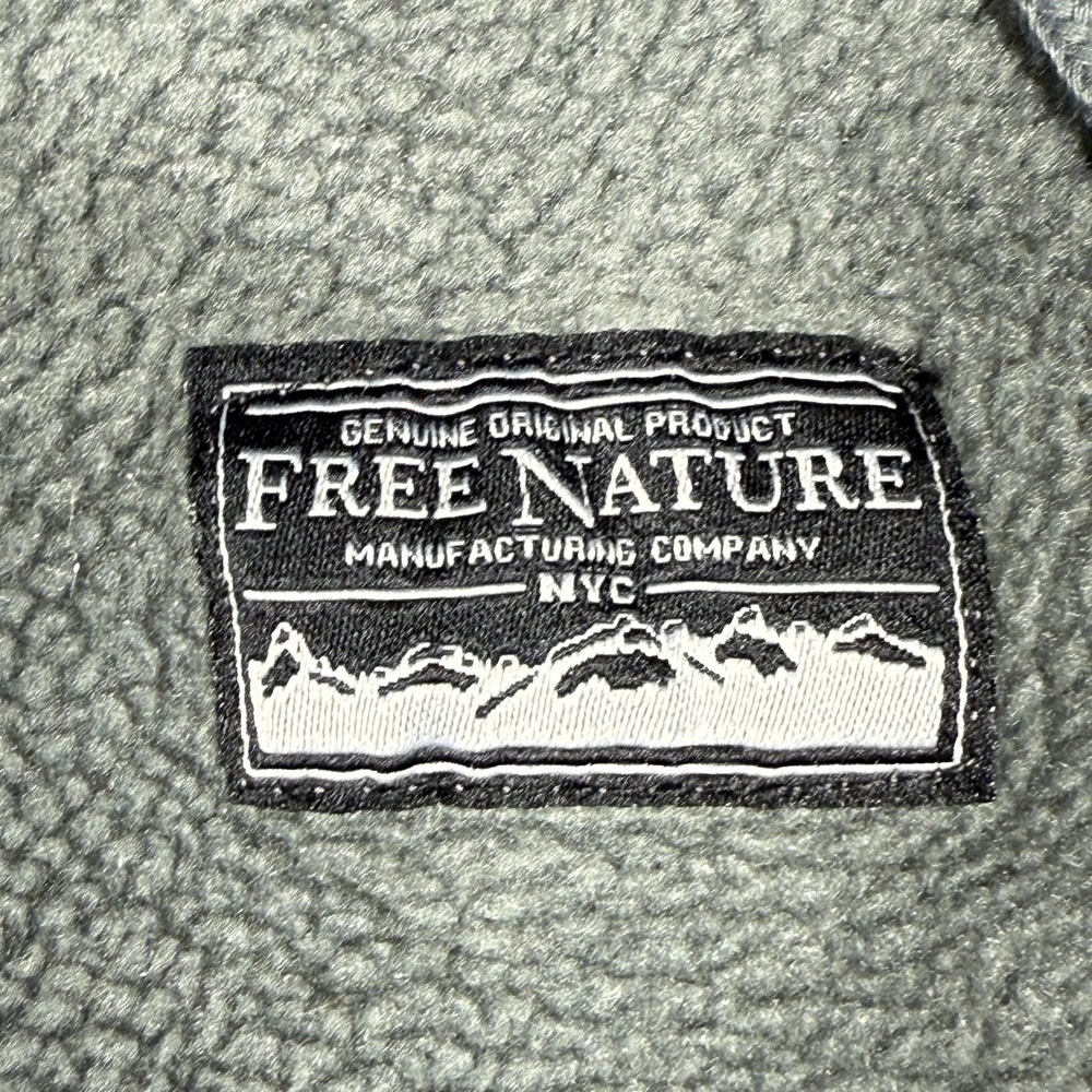 Free Nature Sweater Womens XS Blue Gray Fleece Pullover Hooded Geometric Pattern - Picture 3 of 11